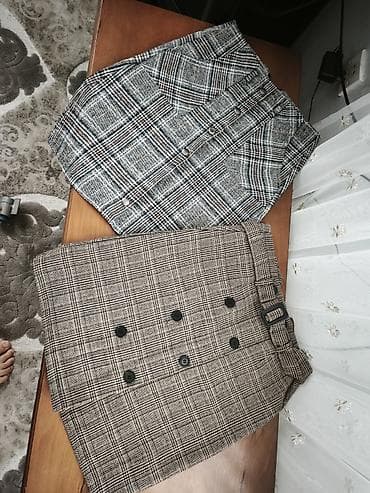 tulum paltar: Qadın ətəkləri – 2 ədəd dəst - Dizayn: xanalı (qarışıq rəngli boz — 5