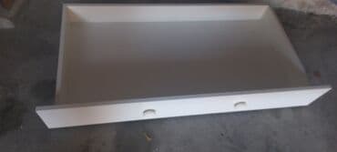 стеклянный журнальный стол: Для девочки и мальчика, Кровать, Без матраса, С выдвижными ящиками, МДФ — 2