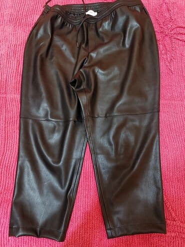 Manoqadan alinmiş deri kapri pantalon;bir defe geyinilmiş,size -46;