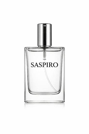 SASPIRO uniseks ətir - Şüşə flakon: şəffaf şüşə korpus, metal sprey