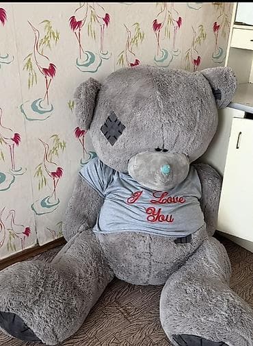 Nənnilər: Böyük ölçülü plyuş ayı oyuncağı - Rəng: boz - Üzərində çıxarıla bilən — 1