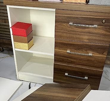 mebel taxt: Ofis üçün L‑şəkilli iş masasının dəsti - Material: MDF/LDSP — 4