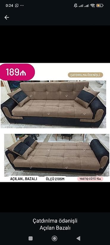 sultan divan: Açılan-bazalı divan - Transformasiya: Asanlıqla açılıb tam səthli — 1