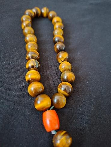 mirvari muncuqlar: Pişik gözü muncuqlardan təsbeh - Material: “Pişik gözü” təbii daş — 3