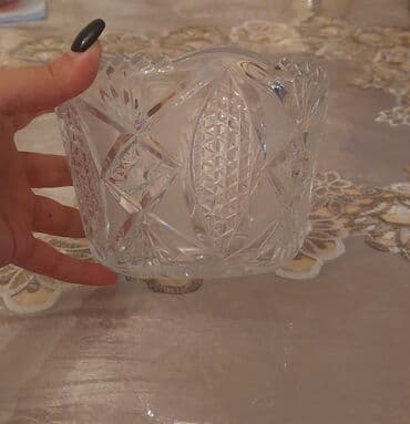 tulpan gulu sekilleri: Kəsimli şüşə/kristal qab - Material: qalın kəsimli şüşə (kristal — 1