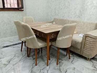 Fizika: Mətbəx üçün, Yeni, Açılan, Dördbucaq masa, 4 stul — 2