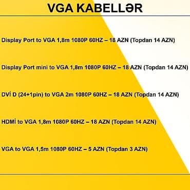 es: VGA kabellər ⭐Display Port to VGA 1,8m 1080P 60HZ – 18 AZN (Topdan 14 — 2
