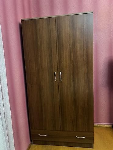 dolab modelleri: 2 qapılı, Siyirməli, Qəhvəyi, Digər material, Açılan, Düz dolab — 2