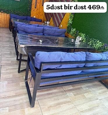 i̇şlənmiş mebellər: Kafe restoran uçun divan desti 1dest 469₼ satılır 5 dəst var.ölçüsü — 1