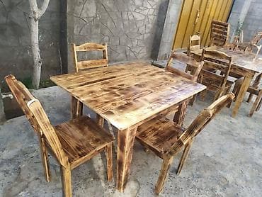 Bağ evləri, restoran (kafe pub ) üçün taxta masa ve oturacaq — 6