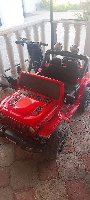 uşax: Uşaq üçün elektrikli “jeep” tipli maşın - Rəng: qırmızı - Korpusda — 2
