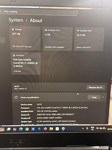 ucuz oyun komputeri: Acer Nitro, 15.6 ", Intel Core i7, 512 GB — 4