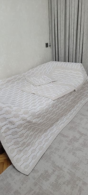 tekstil: Yataq örtüyü dəsti - Rəng: krem/bej tonlarında - Naxış: zərif — 4