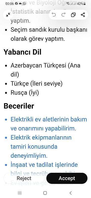 Müəllim, Kimya, 5 ildən artıq təcrübə — 3
