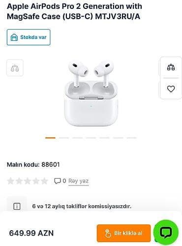 pods: Apple AirPods Pro 2 Generation
Tezedi islenmeyib — 2