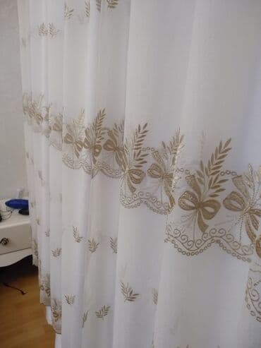 jalus pərdə: İşlənmiş, Pərdə, rəng - Bej, Pulsuz çatdırılma — 3