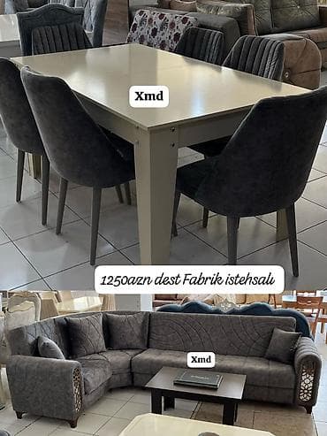 Mebel dəsti – fabrik istehsalı - Yemək masası və 6 ədəd stul: sadə və lalafo.az -da Mebel dəsti – fabrik istehsalı - Yemək masası və 6 ədəd stul: sadə və