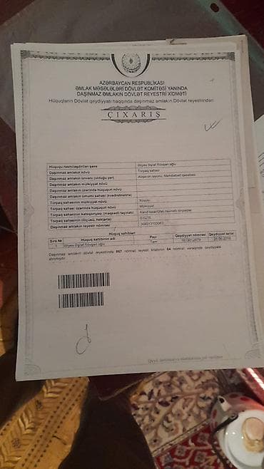 yasamal rayon: 3 sot, Kənd təsərrüfatı, Kupça (Çıxarış) — 3