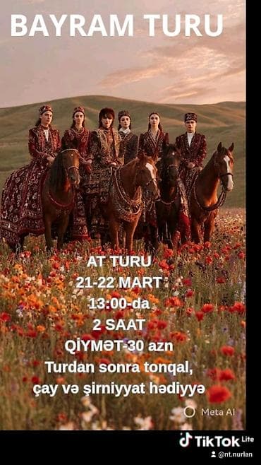 Texnikanın təmiri: – AT TURU - Başlama vaxtı: 13:00 - Müddət: 2 saat - Qiymət: 30 AZN - — 1