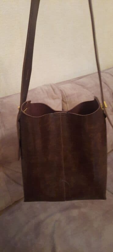 dəri kişi cantaları: Qəhvəyi NO NAME canta. Dərisi cox yumşaq və icində balaca cantası da — 2