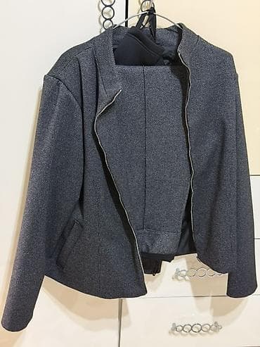 pencek donlar: Qadin pencek şalvarli kastyum – tünd boz, teksturalı parça. - — 1