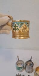 qızıl şəkilləri: Başlıq: Подстаканники Təsvir: Klassik çay stəkanı üçün — 2