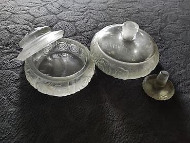 Şüşə ətir şüşələri dəsti (2 ədəd) - Material: qalın, buzlu şüşə - — 3