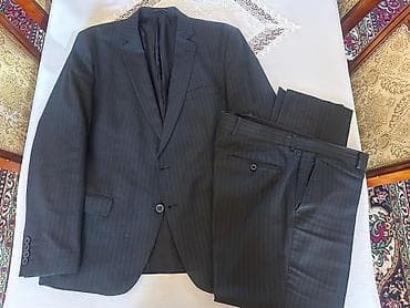 dəst paltar: Klassik kişi kostyumu – 2 hissə (jilet yoxdur) - Rəng: tünd boz/qaraya — 2