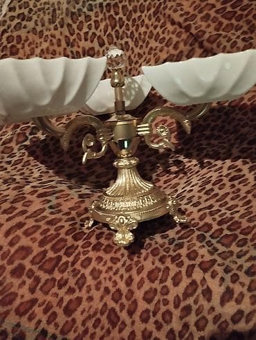 perde aksesuarlari: Üçqablı dekorativ meyvə/şirniyyat vazası - Klassik üslubda masaüstü — 2