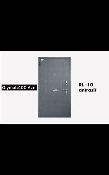 seyf qapi modelleri: RL-10 model, antrasit rəngdə olan bu dəmir qapı, müasir dizaynı və — 1