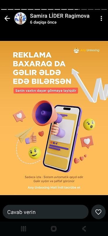 uv cap: Xidmət: Any Unboxing – rəqəmsal marketinq və reklam həlləri Təsvir: - — 6