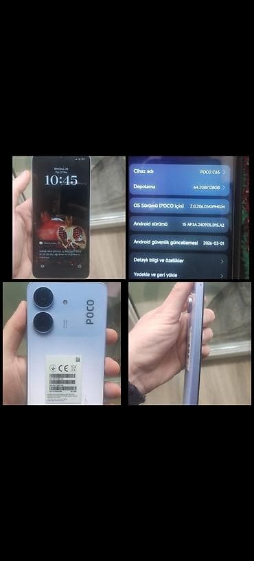 bakcel internet: Poco C65, 128 GB, rəng - Mavi, Sensor — 1