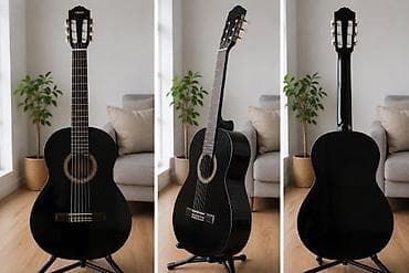 gitara tarnada: Yamaha c40 klassik gitara – parlaq qara rəngdə, 4/4 ölçü. - Korpus — 1