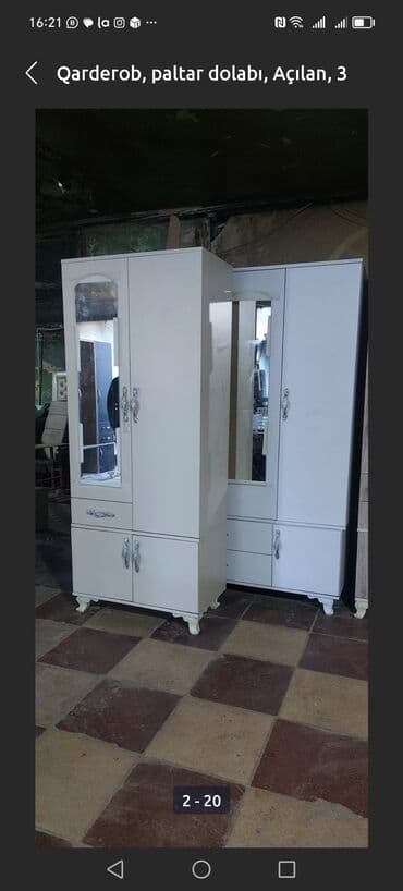 dsp laminat: Açılan, 2 qapılı Düz dolab, Qarderob, paltar dolabı — 6