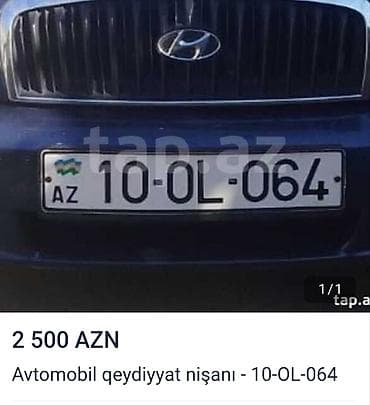 Avtomobil qeydiyyat nişanı: 10-OL-064 - Region kodu: 10 (Bakı) - Sıra