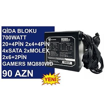 Qida blokları: Qida bloku “700Watt Gamers MQ880WD” ⭐700Watt 24pin 2x4+4pin 4xsata — 1