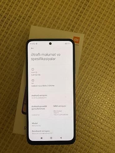 xiaomi pad se: Redmi Note 10S, 128 GB, rəng - Mavi, Barmaq izi, Face ID — 5
