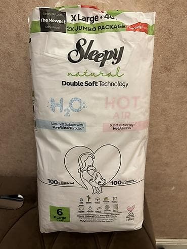 Sleepy Natural uşaq bezləri – X Large (6 ölçü), 2X Jumbo Package