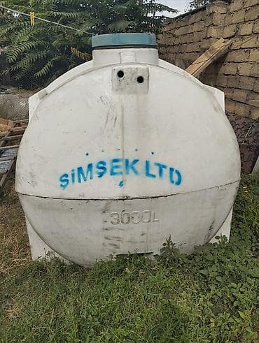 su ceni: Su çəni – 3000 litr, plastik (polietilen) Marka: Şimşek Ölçülər — 4