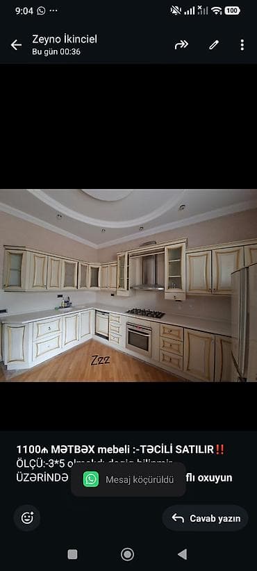 *1100₼ MƏTBƏX mebeli :-TƏCİLİ SATILIR*‼️ ÖLÇÜ:-3*5 olmalıdı deqiq