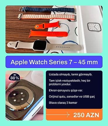 redmi note 16 pro plus: Apple Watch Starlight Series 7 – 45 mm Pil - 88% ✅Ustada olmayibb — 1