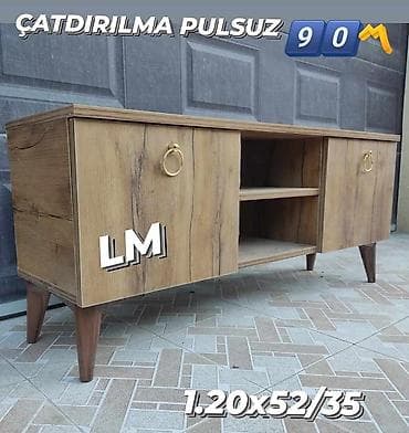 rahat mebel: Düz TV altlığı, Polkalı, Laminat — 1