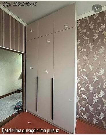listur sekilleri: MDF-lamdan hazırlanmış modern qapalı dolab - Ölçü: 135x240x45 sm — 1