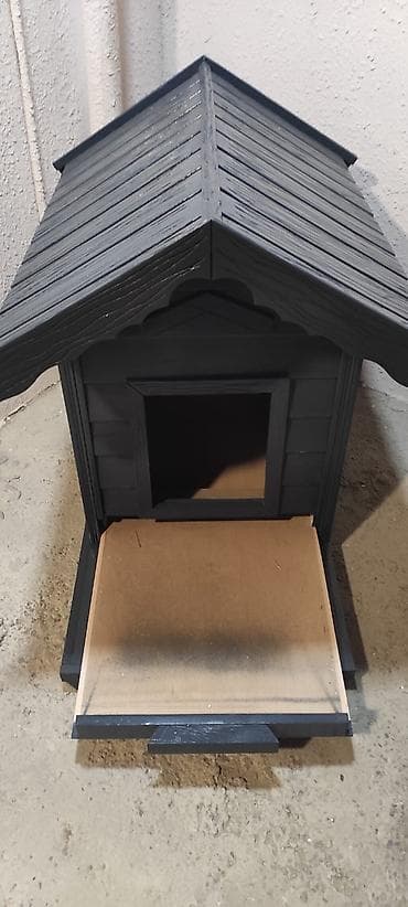 it ucun evler: Taxta it/kedi evi – qapalı, damlı, eyvanlı model - Material: tam — 1