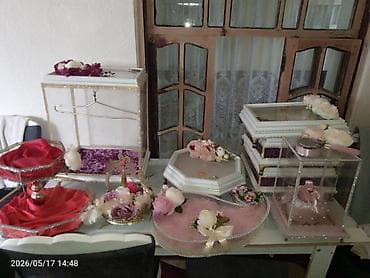 Xınayaxdı/nişan üçün bəzəkli xonça və vitrin dəsti - Şəffaf akril