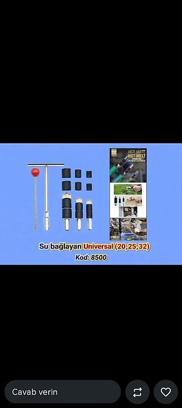 uzadici: Su bağlayan Universal (20, 25, 32) — Kod: 8500 Məhsul təsviri: - Su — 1