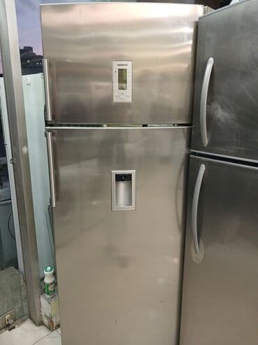 Кухонные плиты и варочные поверхности: Б/у 2 двери Siemens Холодильник Продажа, цвет - Серый, С диспенсером — 2