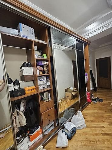 Ev üçün mebel: 4 qapılı, Güzgülü, Qəhvəyi, Kupe, Künc dolab — 3