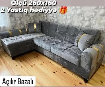 Divanlar: Künc divan, Yeni, Açılan, Bazalı, Parça, Çatdırılma yoxdur — 1
