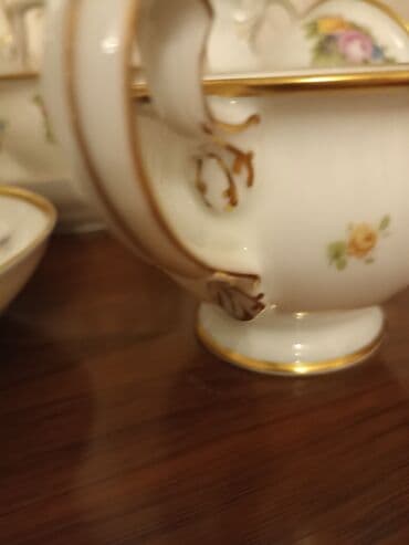 cay dəstləri: Çay dəsti, rəng - Ağ, Farfor, 6 nəfərlik, Almaniya — 3